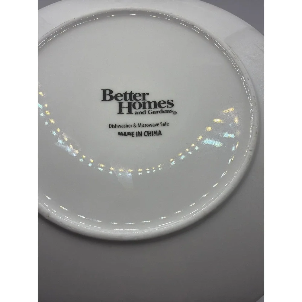 4 Better Homes & Gardens Piers Teal Porcelain Salad Plates 8.5in Discontinued